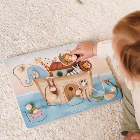 Układana z dźwiękami Arka Noego puzzle Little Dutch