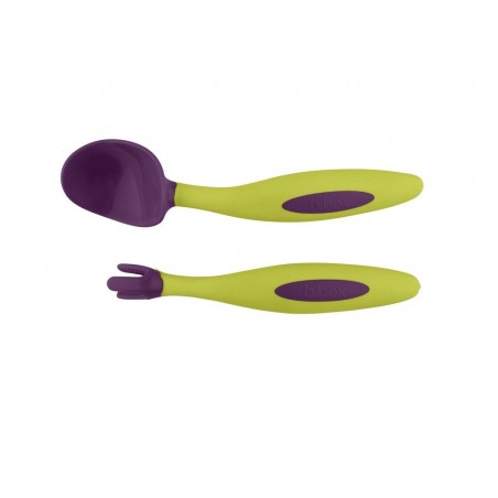 B.box - pierwsze sztućce do nauki jedzenia Toddler cutlery set fiolet