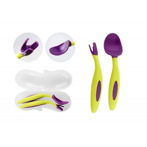 B.box - pierwsze sztućce do nauki jedzenia Toddler cutlery set fiolet