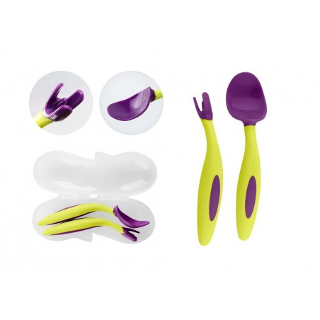 B.box - pierwsze sztućce do nauki jedzenia Toddler cutlery set fiolet