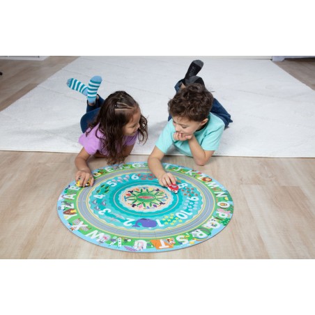 Okrągłe puzzle podłogowe z nakręcanymi pojazdami Melissa & Doug