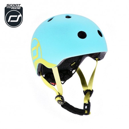 Kask ochronny z Lampką LED na Hulajnogę i Rower  dzieci 1-5 lat Blueberry - Scoot & Ride