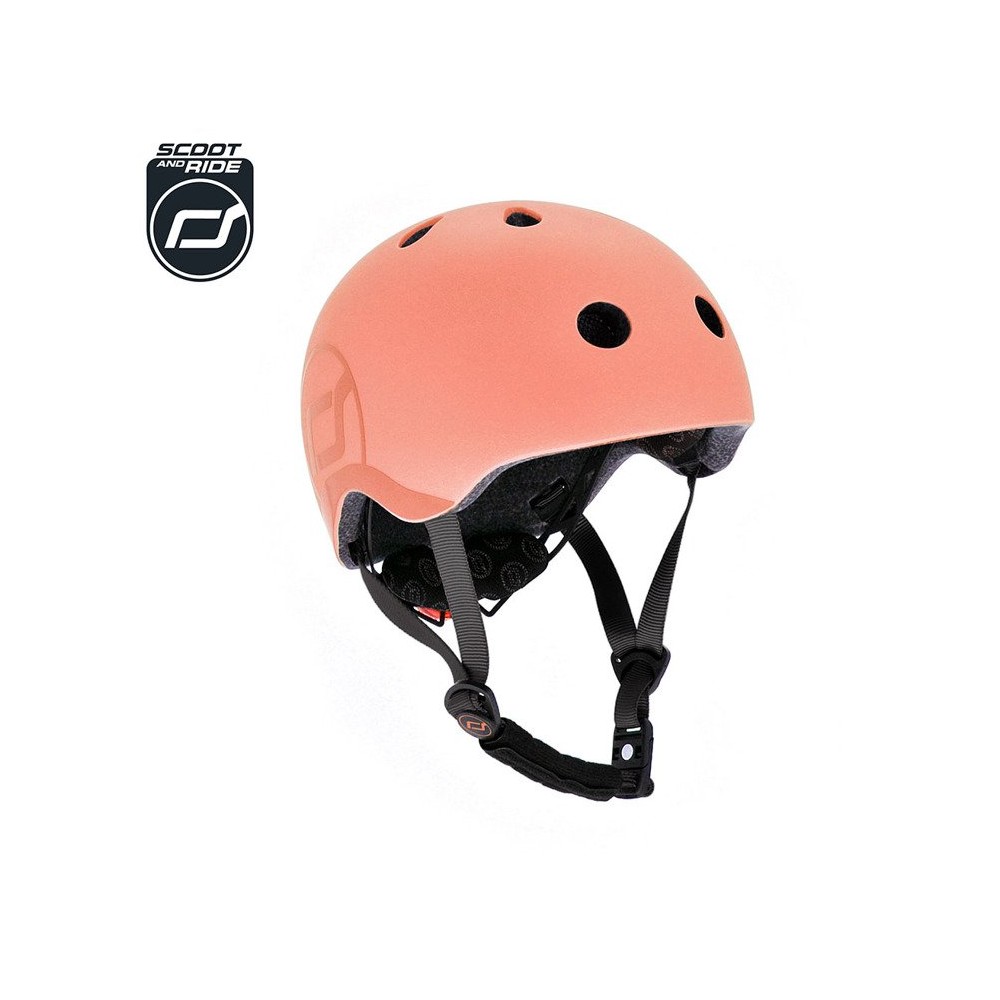 Kask rowerowy dla dzieci z Lampką LED na hulajnogę i rower S-M od 3 lat Peach Scoot & Ride