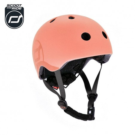 Kask rowerowy dla dzieci z Lampką LED na hulajnogę i rower S-M od 3 lat Peach Scoot & Ride