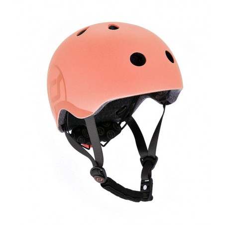 Kask rowerowy dla dzieci z Lampką LED na hulajnogę i rower S-M od 3 lat Peach Scoot & Ride