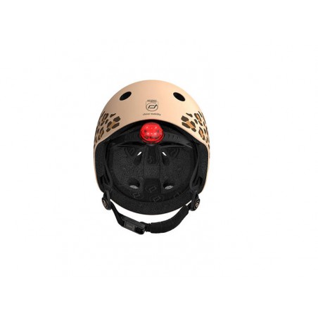 Kask ochronny z lampką LED na hulajnogę i rower dzieci 1-5 lat Leopard - Scoot & Ride