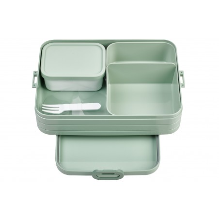 Lunchbox z przegródkami, pojemniczkiem i widelcem Bento nordic sage - Mepal