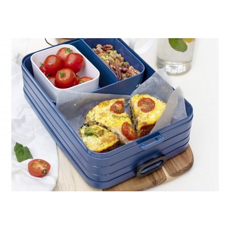 Lunchbox z przegródkami, pojemniczkiem i widelcem Bento nordic sage - Mepal