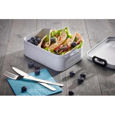 Lunchbox z przegródkami, pojemniczkiem i widelcem Bento Nordic Denim Mepal