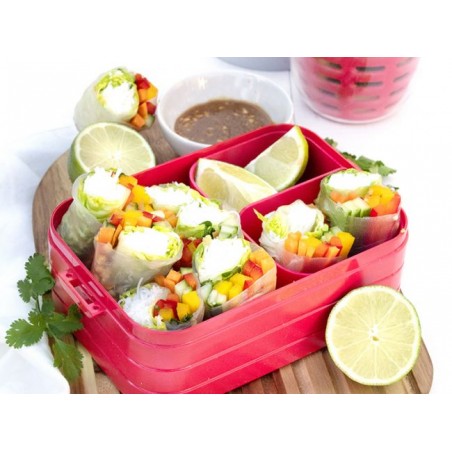 Lunchbox z przegródkami, pojemniczkiem i widelcem Bento Nordic Denim Mepal