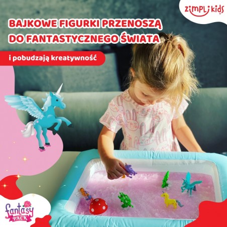 Jednorożce zestaw sensoryczny z figurkami i tacą Gelli Fantasy Zimpli Kids