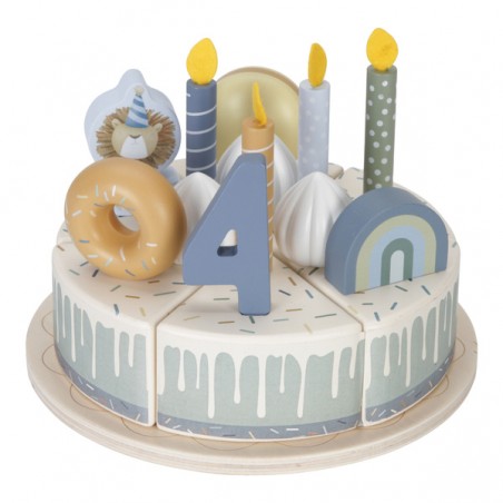 Tort Urodzinowy z cyferkami Ciasto błękit Little Dutch