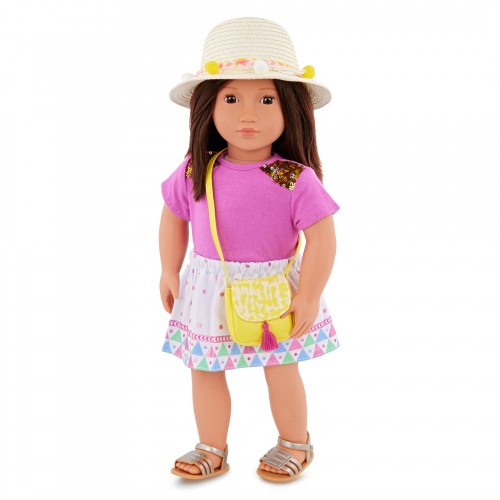 Letnie ubranko i kapelusz dla lalki 46 cm Vacation Style Our Generation