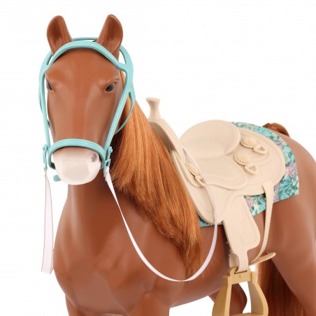 Koń dla lalki 50 cm kasztan z akcesoriami - Our Generation