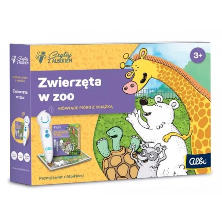 Zwierzęta w ZOO zestaw pióro Albik i Interaktywna Książka Czytaj z Albikiem