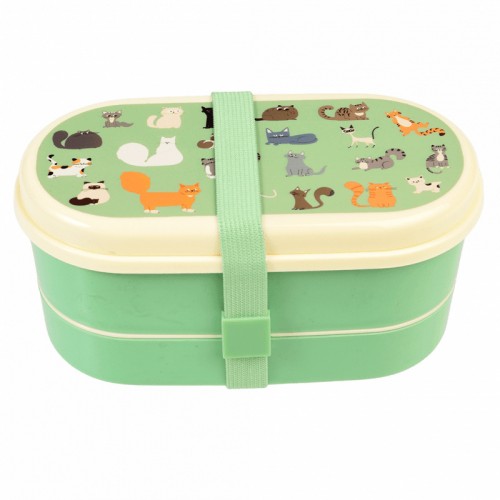 Lunchbox ze sztućcami śniadaniówka Koty Rex London