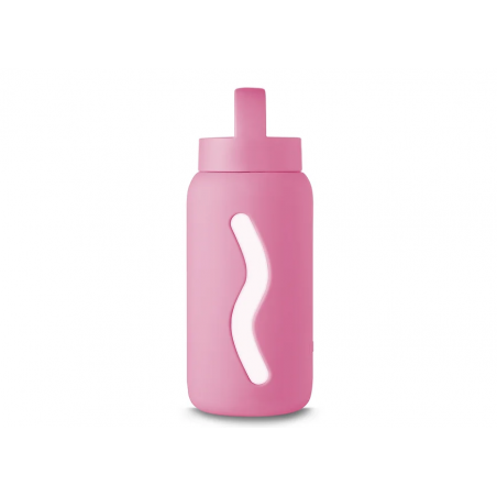 Szklany bidon w silikonowej osłonie 500ml Flamingo Pink Muuki