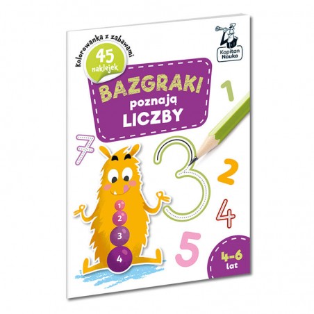 Bazgraki poznają LICZBY kolorowanka z zabawiam 4-6 lat