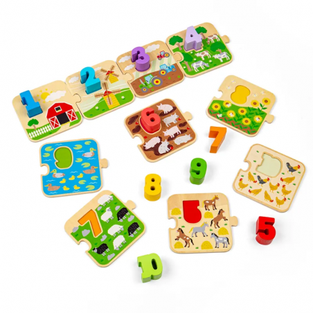 Nauka liczenia układanka puzzle Bigjigs Toys