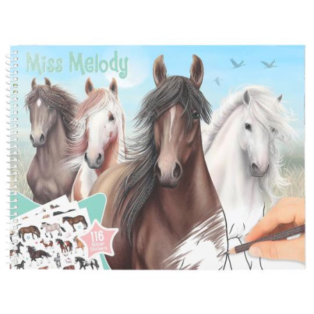 Miss Melody kolorowanka z naklejkami Konie Horses