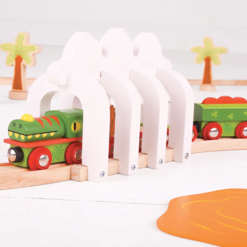 Lokomotywa i wagony kolejowe Dinozaury Bigjigs Rail