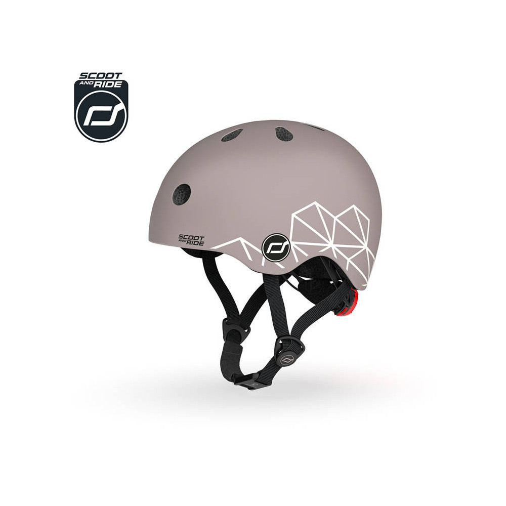 Kask z lampką LED na hulajnogę i rower dzieci 1-5 lat Brown Scoot & Ride