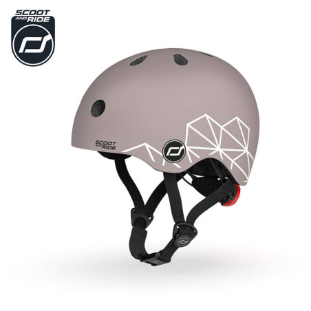 Kask z lampką LED na hulajnogę i rower dzieci 1-5 lat Brown Scoot & Ride