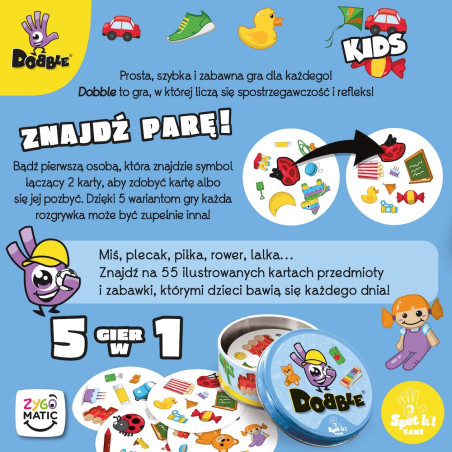 Gra Dobble Kids znajdź parę! REBEL