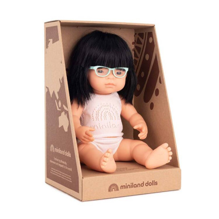 Pachnąca Lalka Azjatka z Okularami 38cm - Miniland Doll