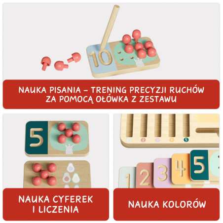 Nauka liczenia Tabliczki 1-10 owoce Topbright