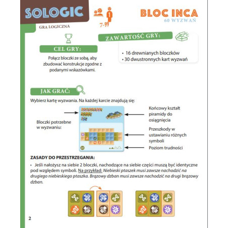 Gra logiczna symbole SOLOGIC Bloc Inca Djeco