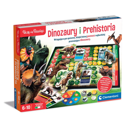 Dinozaury i prehistoria gra planszowa quiz Clementoni