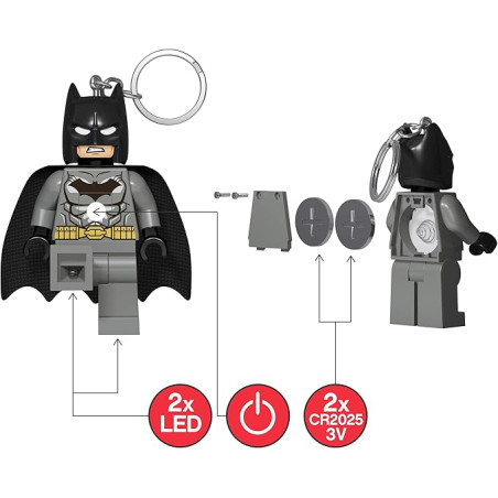 Lego breloczek z latarką Batman szary LGL-KE92