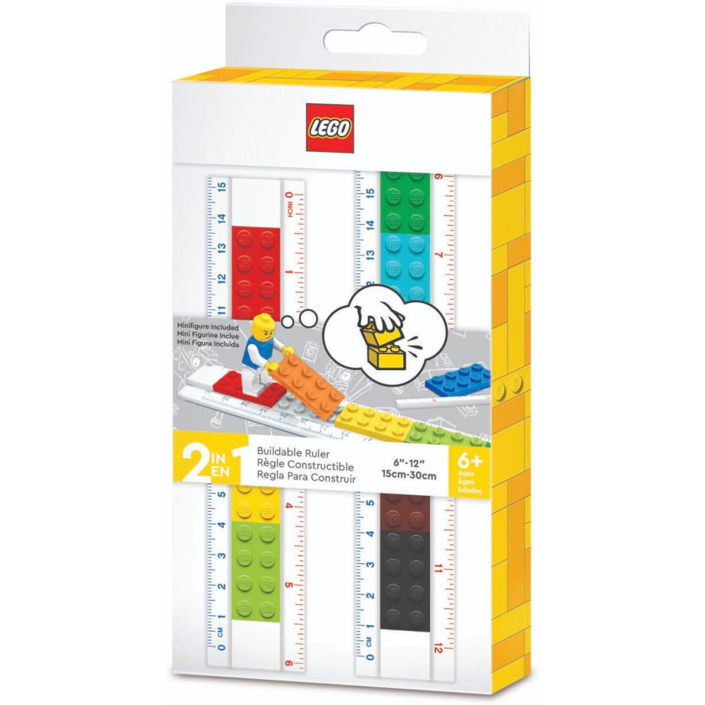 Lego linijka 15-30 cm z minifigurką i klockami 28 elem.