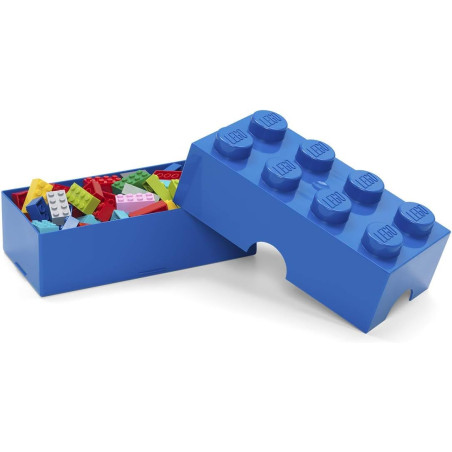 Lego pudełko klocek niebieski, lunchbox, piórnik, pojemnik