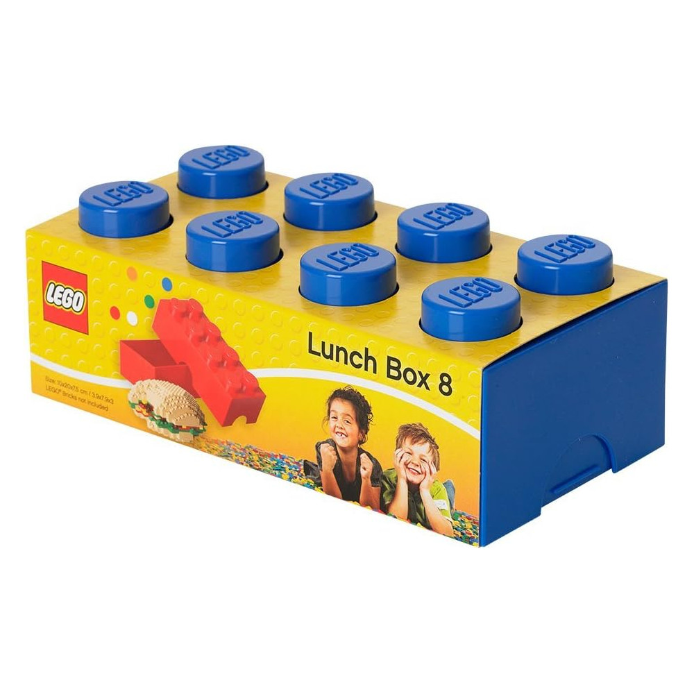 Lego pudełko klocek niebieski, lunchbox, piórnik, pojemnik