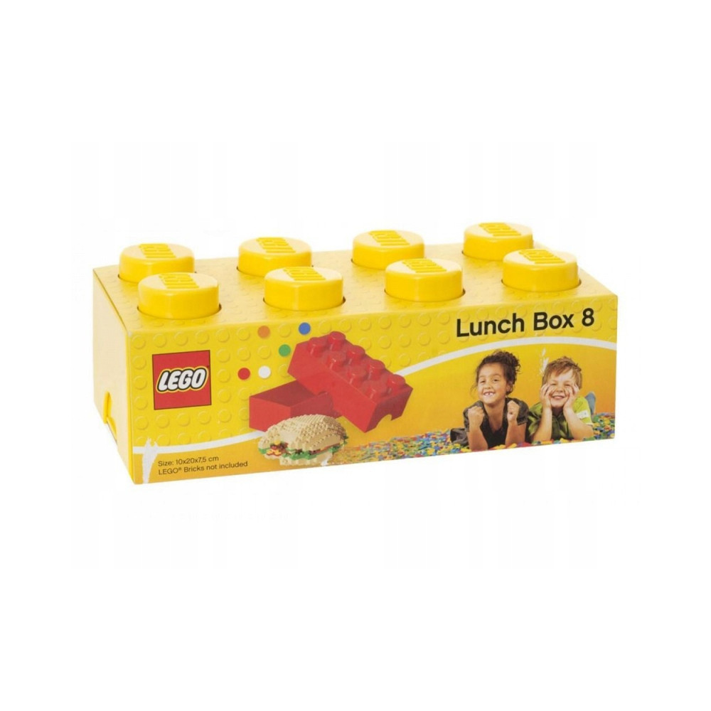 Lego pudełko klocek żółty, lunchbox, piórnik, pojemnik