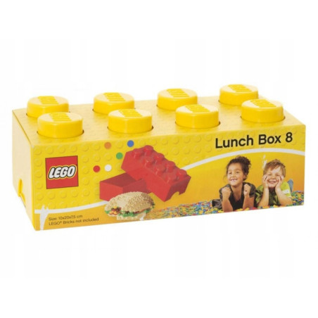 Lego pudełko klocek żółty, lunchbox, piórnik, pojemnik