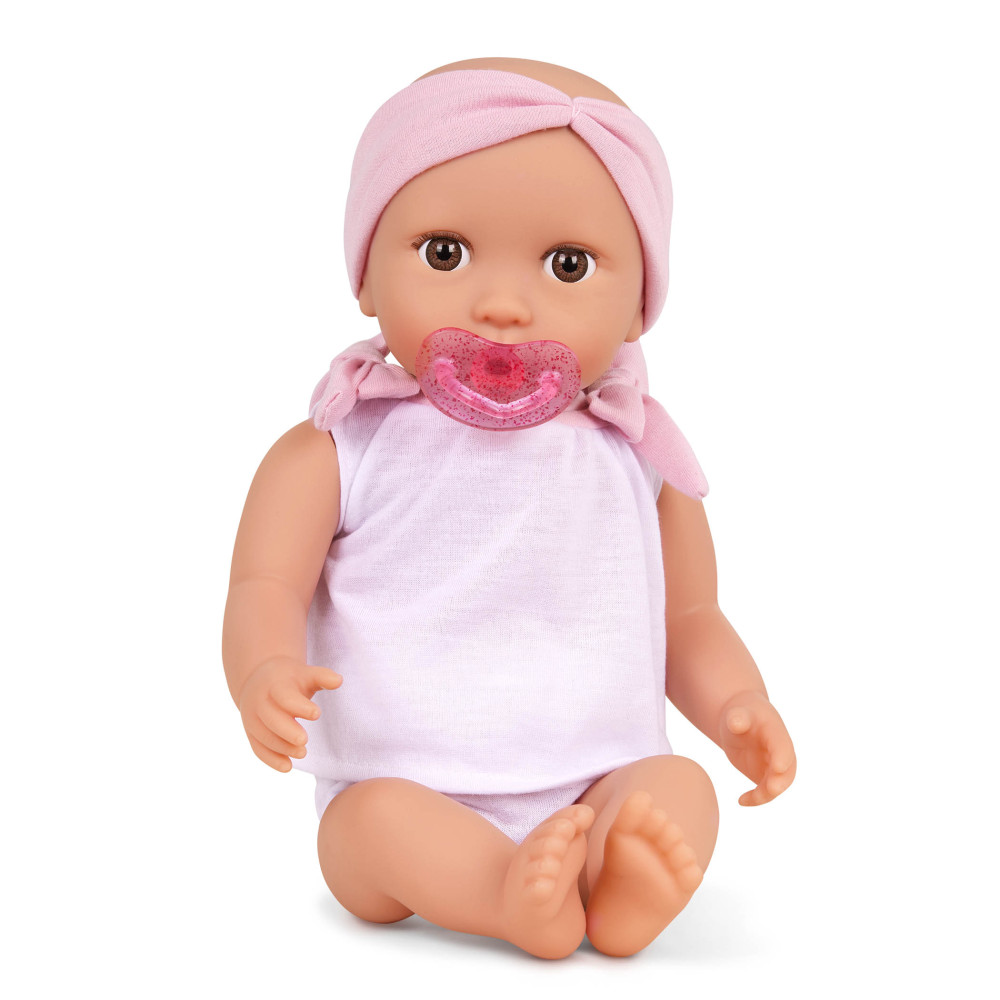 Lalka ze smoczkiem, w ubranku i opasce niemowlak 35,5 cm LullaBaby