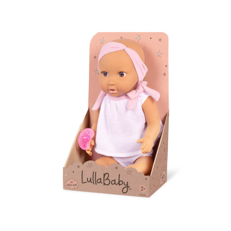 Lalka ze smoczkiem, w ubranku i opasce bobas 35,5 cm LullaBaby