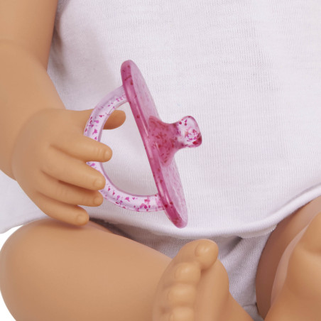 Lalka ze smoczkiem, w ubranku i opasce bobas 35,5 cm LullaBaby