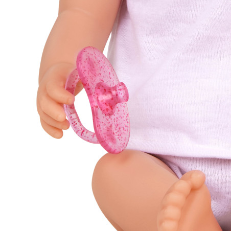 Lalka ze smoczkiem, w ubranku i opasce niemowlak 35,5 cm LullaBaby