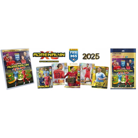 PANINI FIFA 365 ADRENALYN XL 2025 Album piłkarski Mega zestaw startowy