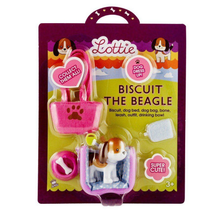 Piesek Lottie Biscuit beagle z akcesoriami i torbą