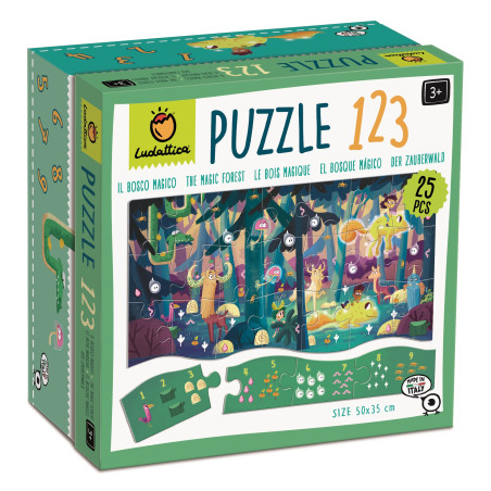 Puzzle 123 matematyczne 25 el. Las Ludattica