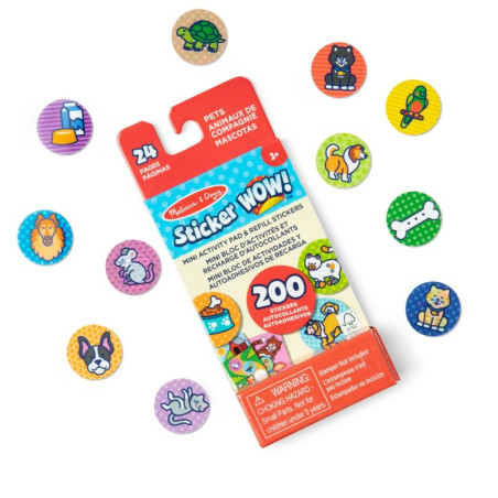 Naklejki uzupełniające i notesik zabaw Zwierzątka Sticker WOW Melissa & Doug