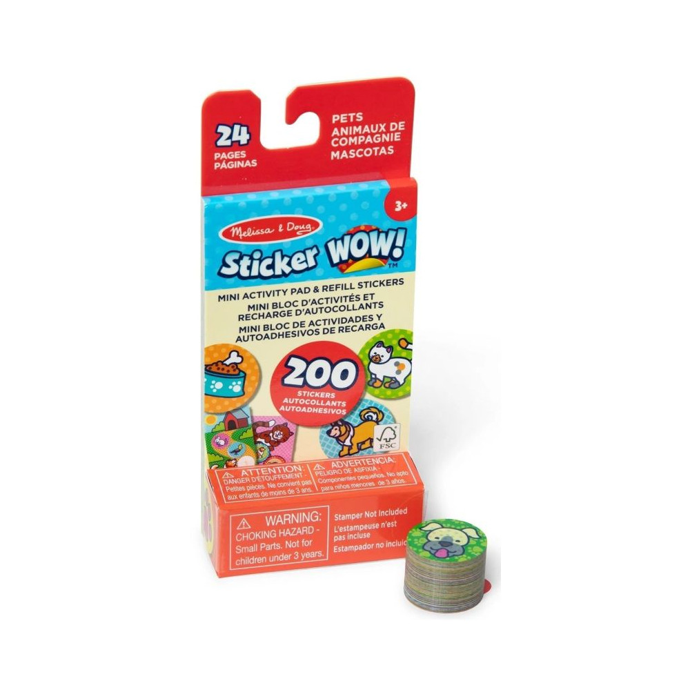 Naklejki uzupełniające i notesik zabaw Zwierzątka Sticker WOW Melissa & Doug