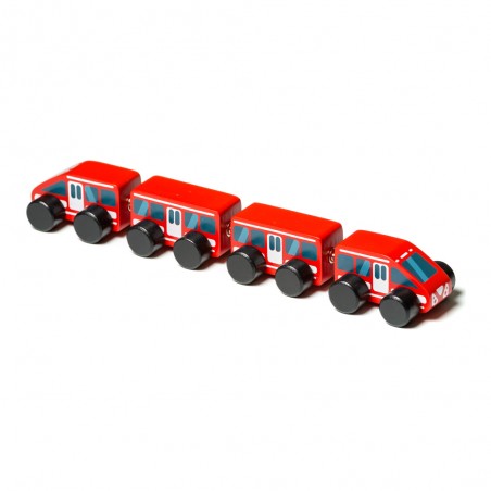 Drewniany Pociąg Express 4 pojazdy - Cubika