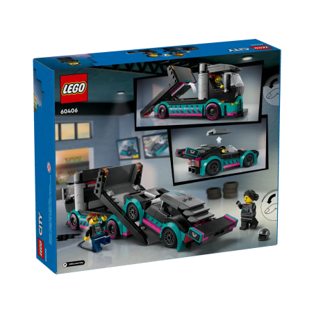 Samochód wyścigowy i laweta Lego 60406