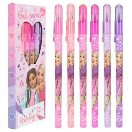 Kolorowe długopisy żelowe 6 szt. Girly Gel Pen TOPModel